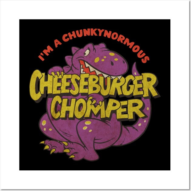 Retro Cheese Burger Chomper Wall Art by oxvaslim